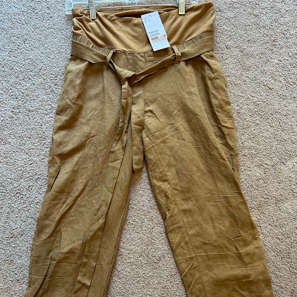 NWT- H&M Women’s belted linen pants- S